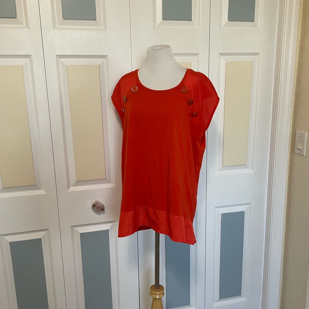 Anne Klein Dark Orange Sleeveless‎ Blouse 1X